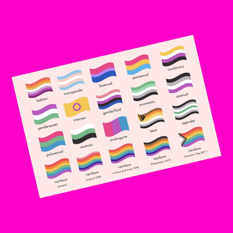Rainbow Flags Postcard