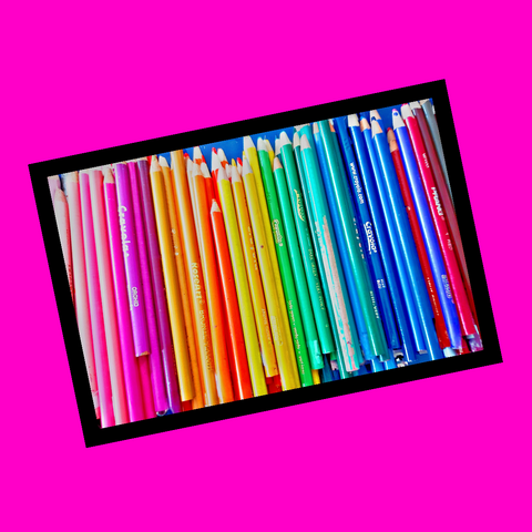 Rainbow Pencils Postcard