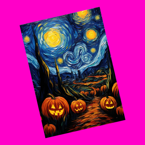Spooky Starry Night Postcard