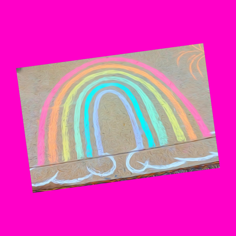 Rainbow Doodle Postcard