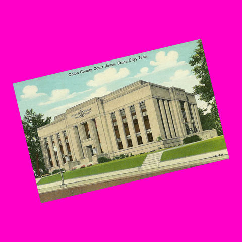 USA - Tennessee - Union City - Obion County Courthouse Postcard