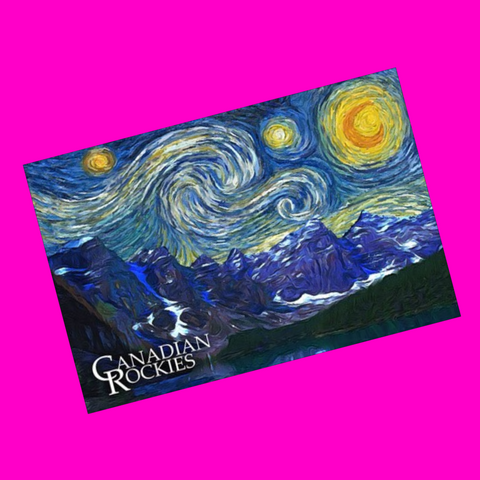 Canadian Rockies - Starry Night Postcard