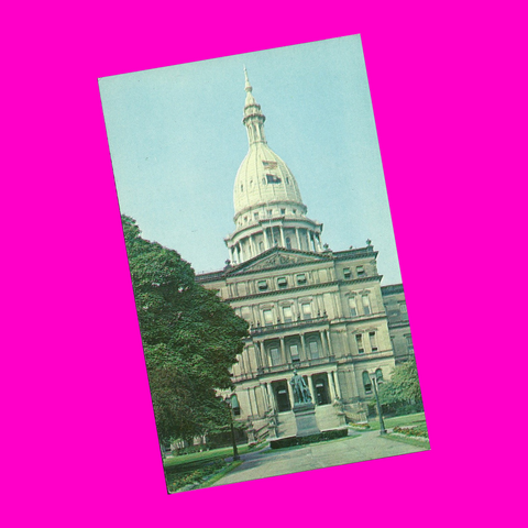USA - Michigan - Lansing - State Capitol Postcard
