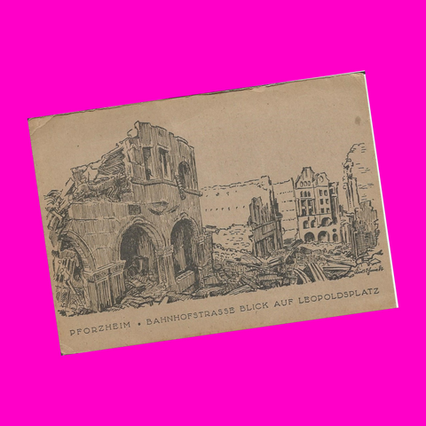 Germany - Pforzheim - Leopold Square Ruins Print