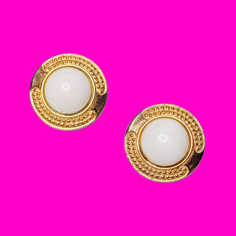 Domed Button Earrings