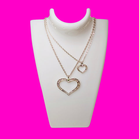 Double Heart Pendant Necklace