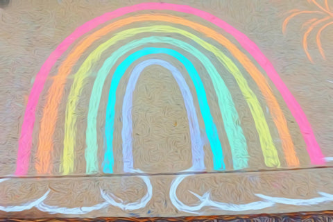 Rainbow Doodle Postcard