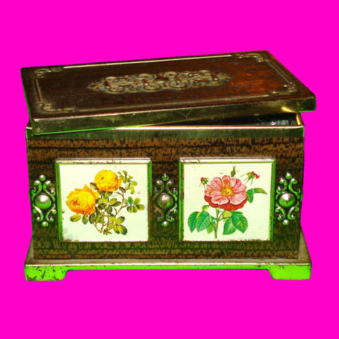 Woodgrain Flower Panel Trinket Box