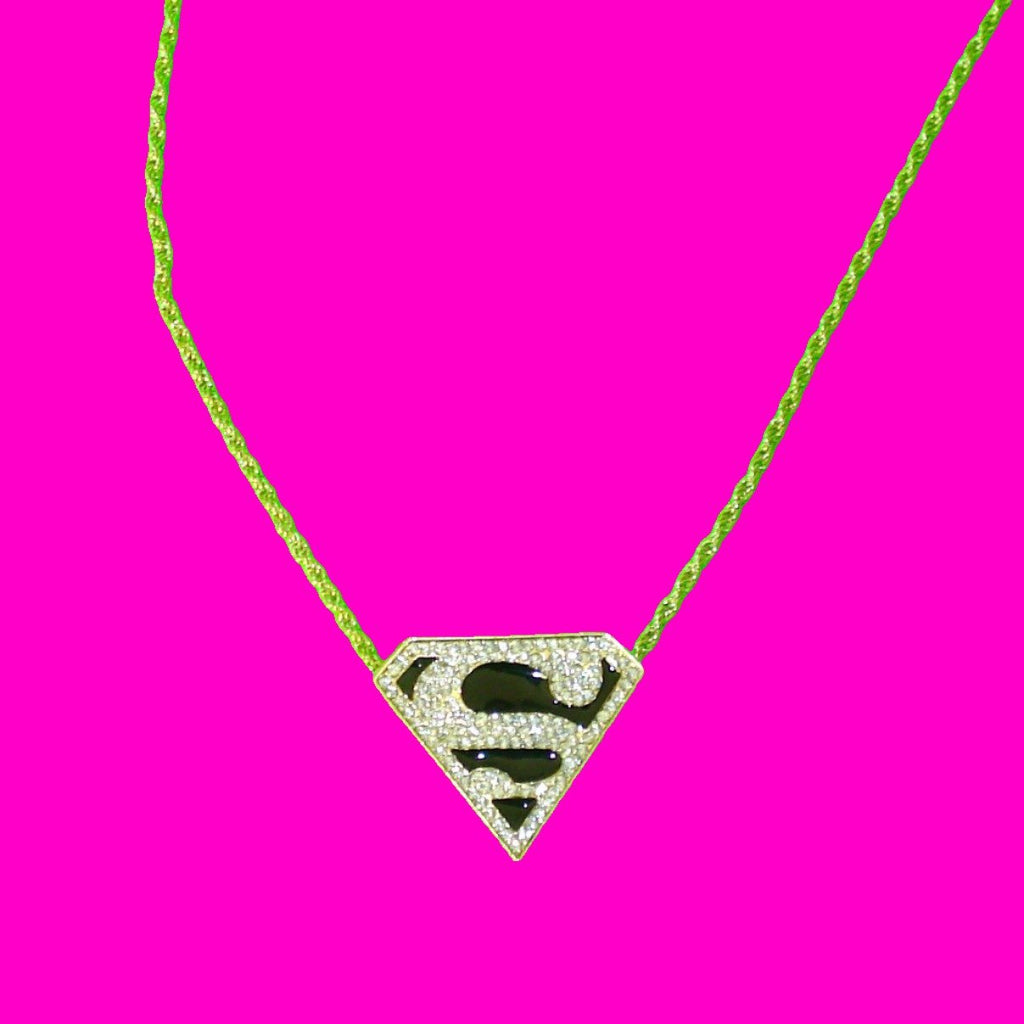 Superman Necklace Pink Skull