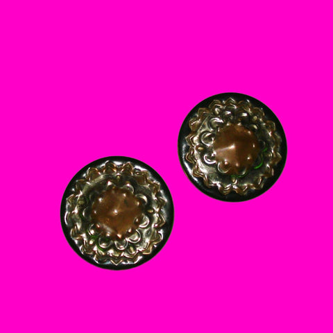 Bronze Disc Earrings
