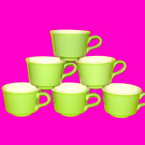 Apple Green Coffee Cups - Set of Six