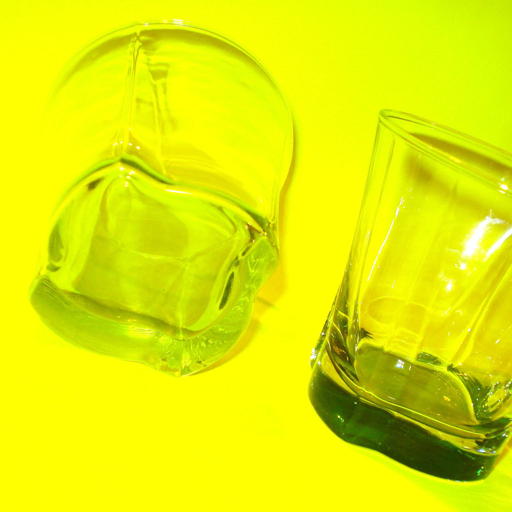 Lime Green Scotch Glasses - Set of Two