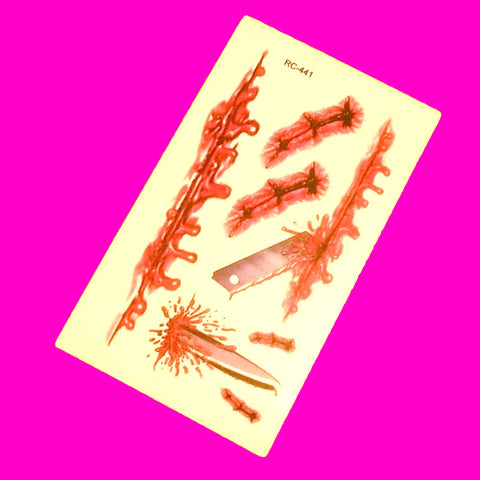 Stitches & Slices Temporary Tattoo