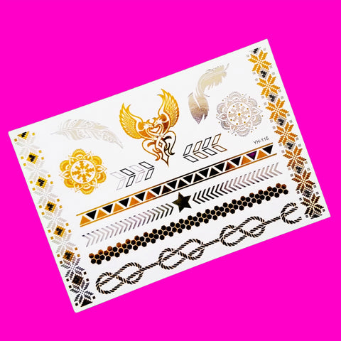 Tribal Dragons Metallic Temporary Tattoo