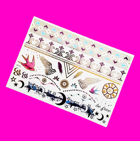 Be Free Metallic Temporary Tattoo