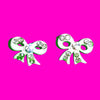 Rhinestone Bow Earrings - More Colours!