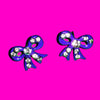 Rhinestone Bow Earrings - More Colours!