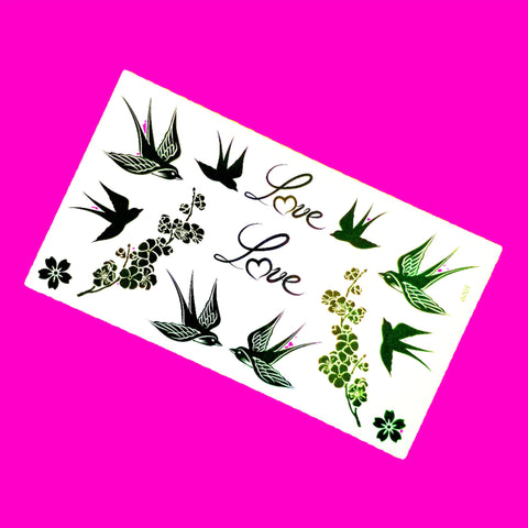Swallow Mix Temporary Tattoo