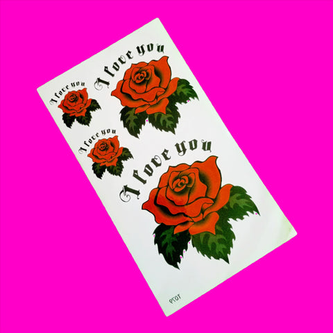Rose Red Temporary Tattoo