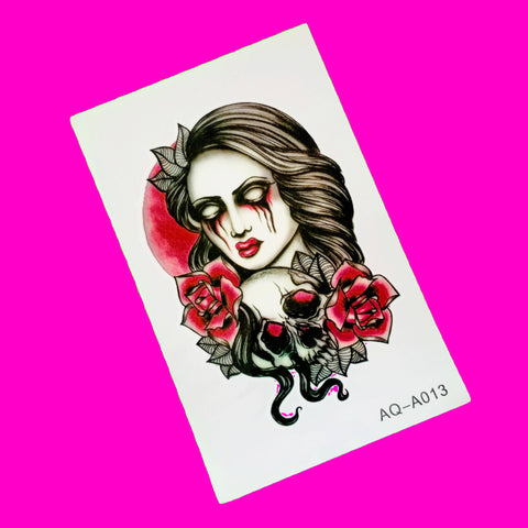 Zombie Belle Temporary Tattoo