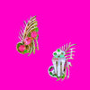 Feather Rhinestone Earrings