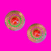 Shield Button Earrings