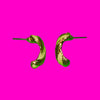 Creamy Enamel Half-Hoop Earrings