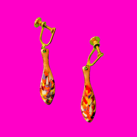 Rainbow Enamel Earrings