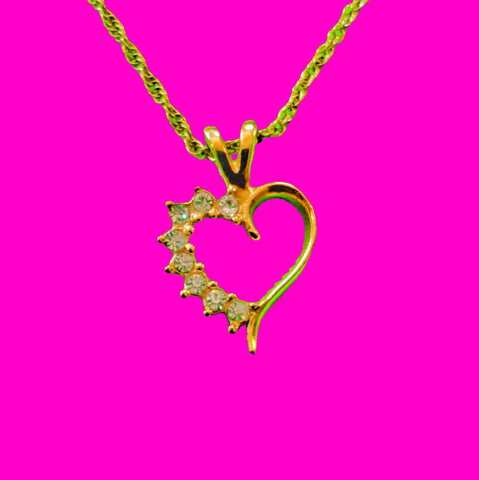 Rhinestone Heart Necklace