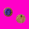 Swirled Purple Button Earrings