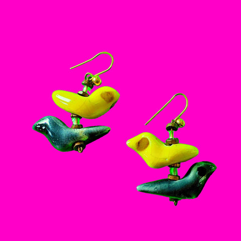 Birds Ceramic Earrings