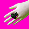 Glossy Black Cocktail Ring