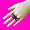Feathered Asymmetrical Cocktail Ring