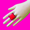 Pink Square Cocktail Ring