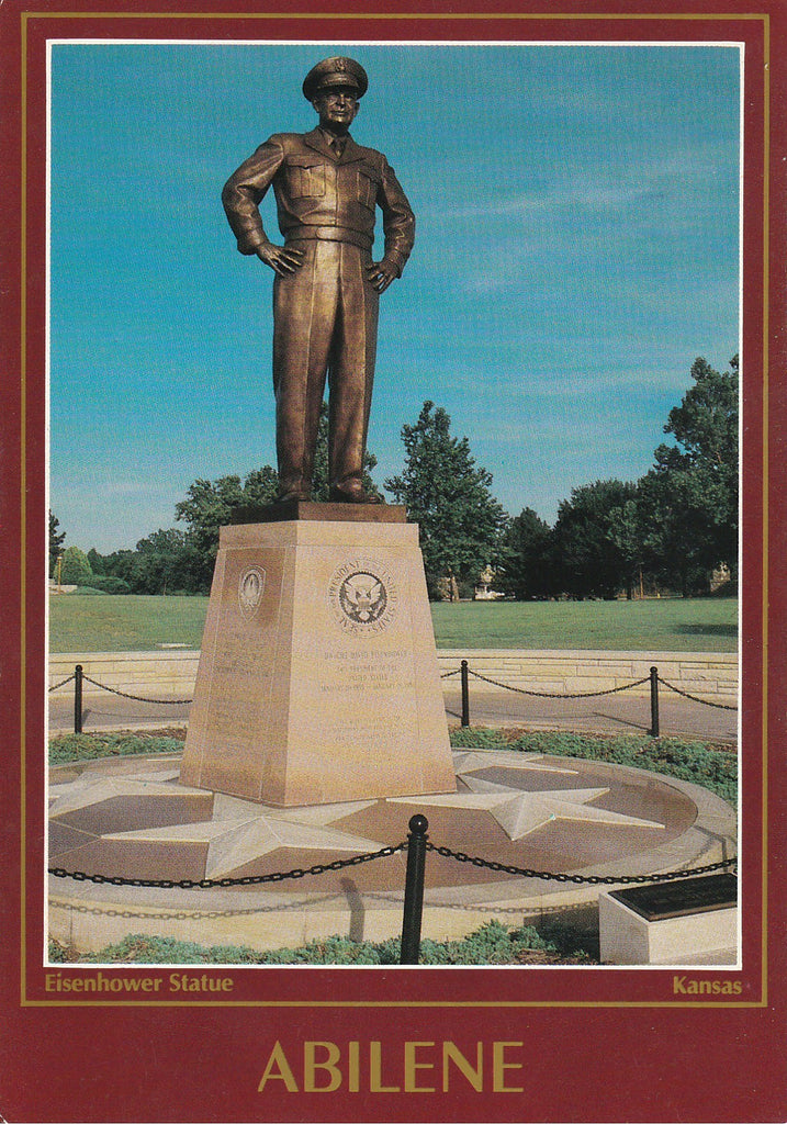 USA - Kansas - Abilene - President Eisenhower Statue Postcard