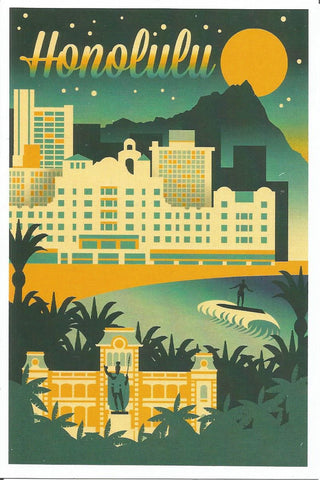 Honolulu - Skyline Postcard