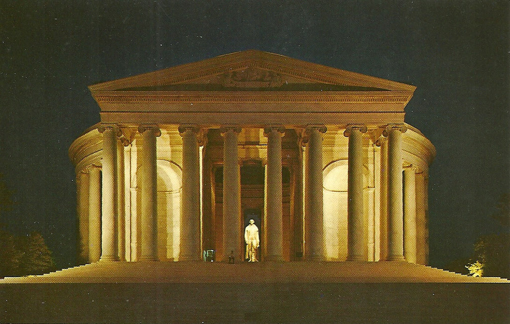 USA - Washington, DC - Jefferson Memorial at Night Postcard